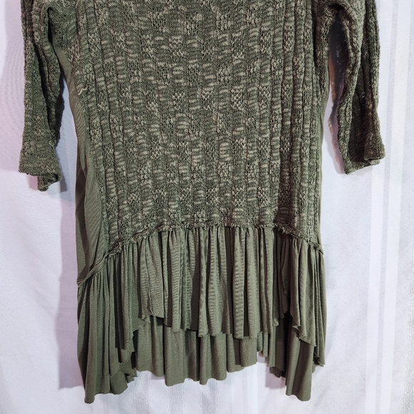 INDIGO THREADS CO. OLIVE GREEN SWEATER LINED SHIRT SIZE MEDIUM - Picture 3 of 11